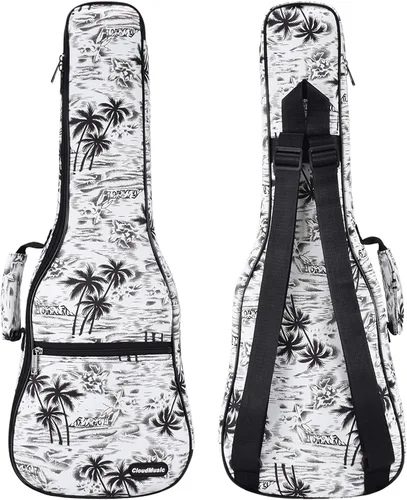 Vista 12 de CloudMusic Estuche para Ukulele Bolsa de Concierto Mochila Acolchada Para Concierto de 23 Pulgadas (Concierto, Fantasía Floral) Padded, Backpack