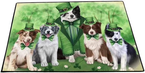 Vista 27 de Doggie of the Day Border Collie Dogs Floor Mat - 4th of July Independence Day - Best Dog Doormat - Protector Decor - Unique Portrait Art - Premium
