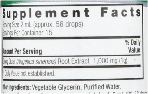 Vista 2 de Nature's Answer Raíz de Dong Quai sin alcohol 2000mg 1oz Extractos