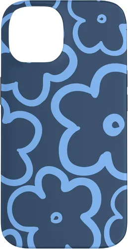 Vista 4 de Funda para iPhone 12 Mini con diseño floral azul marino y azul claro