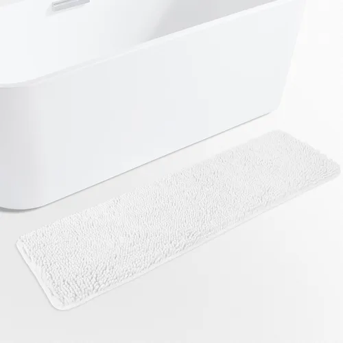 Vista 100 de Yeaban Alfombra de pasillo de baño de 24 x 72 pulgadas, antideslizante, alfombra de baño larga de felpilla gruesa, absorbente y lavable, alfombra