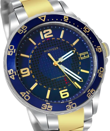 Vista 3 de Tommy Hilfiger 1790839 esfera azul dos tonos acero inoxidable hombres reloj NUEVO
