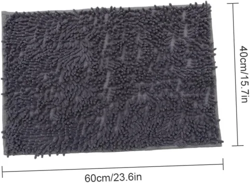 Vista 3 de Chenille Bathroom Rug 40x60 CM Polyester Non-Slip Absorbent Mat