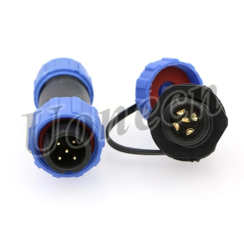 Vista 6 de Uonecn SP13 5 Pin Impermeable Conector Enchufe Enchufe Aviación Conector Industrial Adaptador 3 Unids