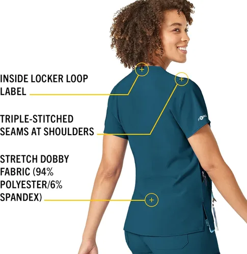 Vista 4 de Carhartt, Cross-Flex, camiseta hospitalaria, mediana, para mujer