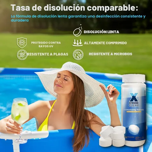 Vista 7 de XtremeClear Tabletas de Cloro de 1 Pulgada 1.5 libras para Piscinas, Tabletas de Cloración Estabilizadas de Larga Duración de 1" para Químicos