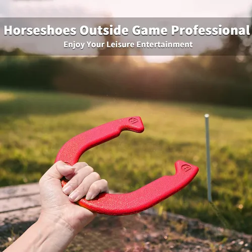 Vista 4 de SpeedArmis Juego de herraduras para exteriores, juego de herraduras de césped de tamaño universal, juegos al aire libre para fiestas, playa, patio