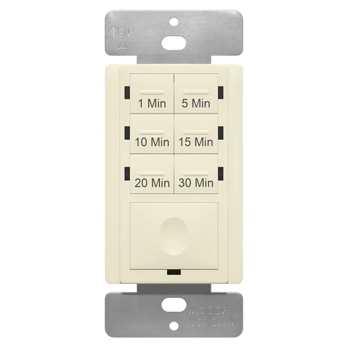 Vista 17 de ENERLITES Interruptor temporizador de cuenta regresiva de 1 hora, 1-5-10-20-30-60 minutos, para ventiladores de baño, calentadores, luces, indicador