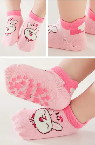 Vista 6 de BEHELE Calcetines antideslizantes para bebés, calcetines antideslizantes para niños y niñas, para recién nacidos, 6 pares