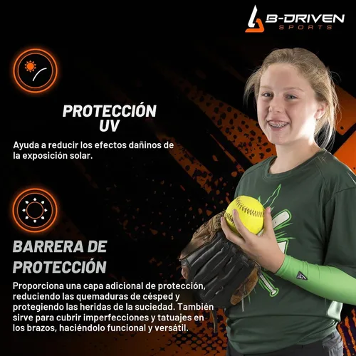Vista 4 de B-Driven Sports Manga de Compresión Pro-Fit para Brazo - Deportes Atléticos Baloncesto, Fútbol, Sóftbol, Carrera, Juegos, - nan (1 unidad)