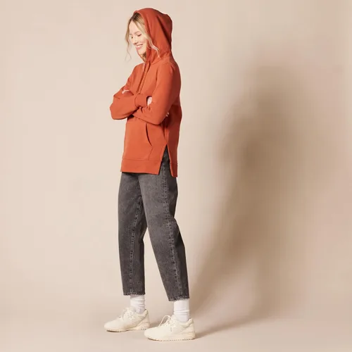 Vista 5 de Tienda Essentials - Sudadera tipo túnica de felpa de rizo con capucha para mujer