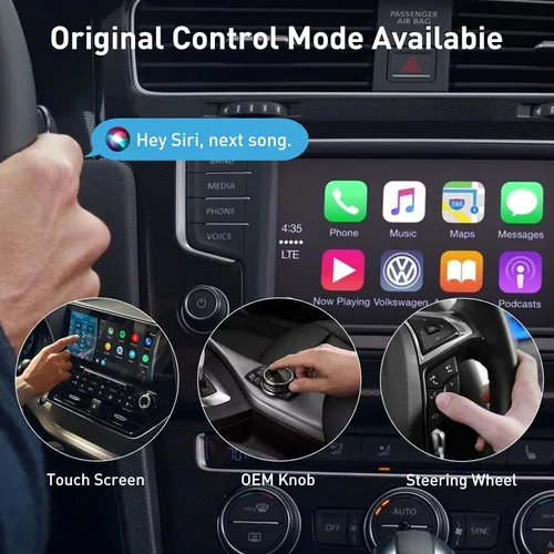 Vista 5 de iGENJUN Adaptador inalámbrico CarPlay 2026 actualizado Mini diseño, USB/USB-C Plug & Play convierte CarPlay a inalámbrico - Fácil de usar conexión
