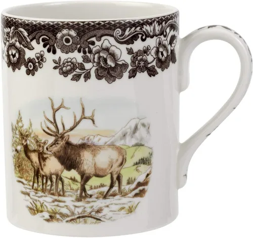 Vista 2 de Spode Taza Woodland, Black Bear, 16 onzas, taza de café con asa para bebidas calientes, ideal para té, chocolate caliente y otras bebidas calientes