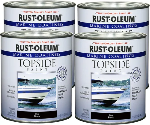Vista 24 de Rust-Oleum 207005 Pintura para cubierta marina Marine Coatings, cuarto de galón, color gris acorazado