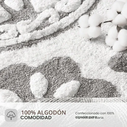 Vista 4 de Madison Park Casablanca 100% Cotton Tufted Bathroom Rugs Luxurious Plush Medallion Floral Pattern Bath Mat Absorbent, Quick Dry, Spa Design Shower