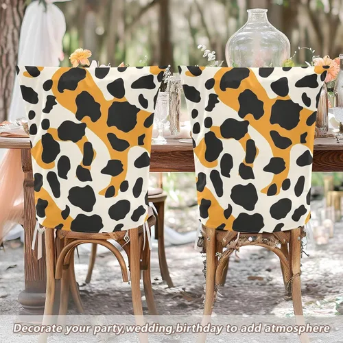 Vista 6 de Black and Oringe - Juego de 6 fundas decorativas para sillas de comedor, lavables, fundas para sillas de comedor