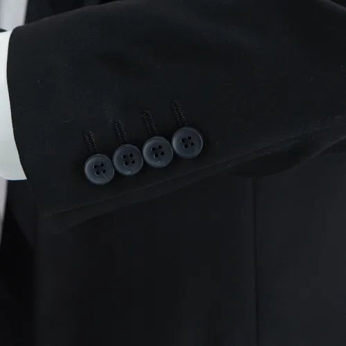 Vista 4 de Haggar Pantalones y Chaquetas de Traje por Separado Jmh Premium Stretch de Corte Entallado para Hombres Negro Sólido