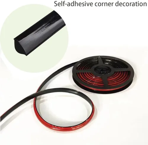 Vista 3 de Moldeado flexible de un cuarto redondo autoadhesivo, tira impermeable para calafatear para bordes de pared, bordes de techos, borde de gabinete