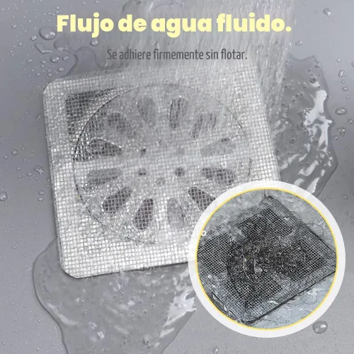 Vista 4 de Atrapapelos Desechable para Desagüe de Ducha, Adhesivos Desechables Atrapapelos para Desagüe, Cubierta de Malla para Desagüe, Protector de Desagüe