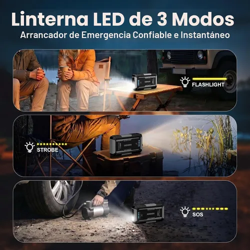 Vista 6 de BOOKOO Arrancador portátil del salto de la batería del coche 4500A 12V para Negro - plata