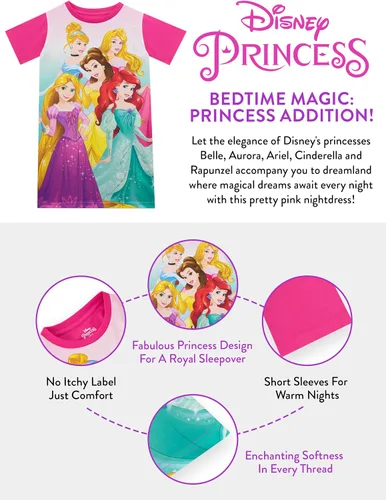Vista 5 de Disney Camisón de princesa Camisones de princesa para niñas Rapunzel Cenicienta y Sirenita Pijama Multicolor 5