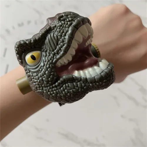 Vista 5 de Reloj de dibujos animados con proyección de dinosaurios para niños 3D tiranosaurio electrónico regalo