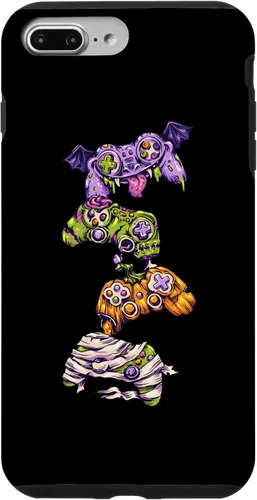 Vista 9 de Funda para iPhone 15 Halloween Skeleton Zombie Gaming Controllers para niños