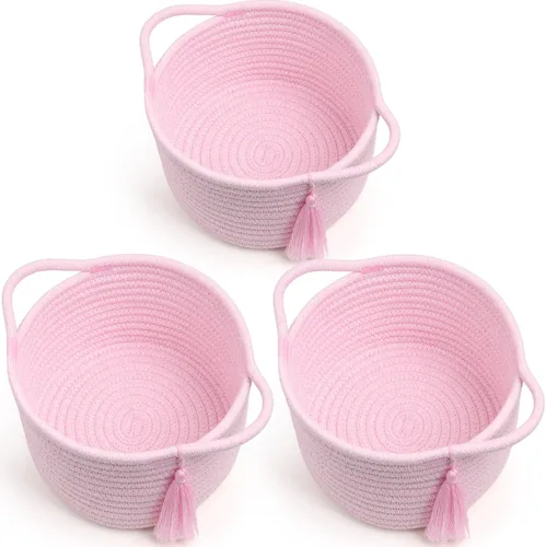 Vista 35 de Cestas de regalo grandes vacías para llenar, bonita canasta tejida para adolescentes, mujeres, baby shower, cubo de juguetes pequeño decorativo