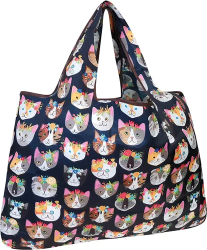 Vista 23 de allydrew Large Foldable Tote Nylon Reusable Grocery Bags