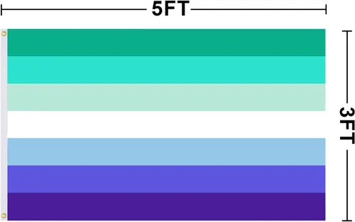 Vista 4 de SOULBUTY Mlm - Bandera del orgullo de 3 x 5 para exteriores, bandera de arco iris para pared, bandera del orgullo LGBT, doble costura, poliéster
