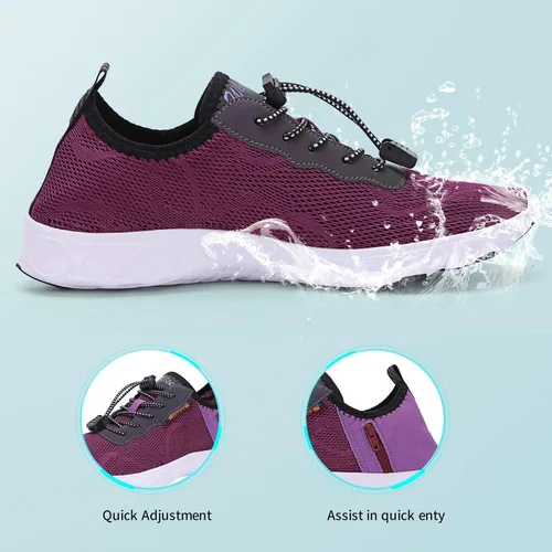 Vista 7 de Whatseaso Zapatos acuáticos para mujeres y hombres, ligeros, de secado rápido, para playa, adultos, zapatos deportivos para natación, surf, piscina