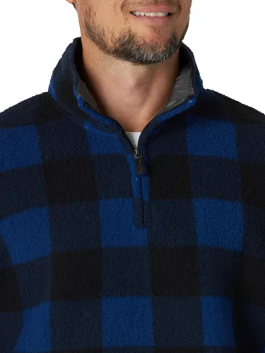 Vista 3 de Wrangler Authentics - Suéter de forro polar con cierre de un cuarto para hombre