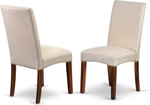 Vista 4 de East West Furniture ANDR5-MAH-01 - Juego de mesa y sillas de cocina de 5 piezas, incluye una mesa de comedor redonda con pedestal y 4 sillas