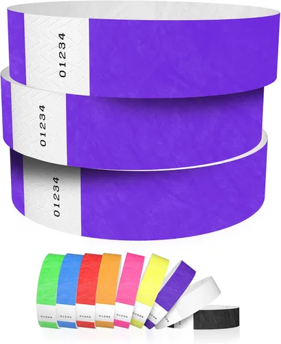 Vista 10 de 600 Pulseras Tyvek Negras WristCo para Eventos - Pulseras de Papel Cómodas Resistentes a Desgarros Brazaletes de Identificación para Muñeca