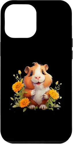 Vista 6 de iPhone 15 Guinea Pig with Flowers for a Guinea pig Lover Case