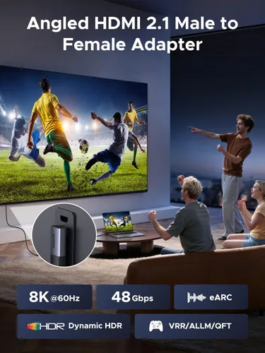 Vista 4 de UGREEN 10K 8K @60Hz HDMI 2.1 Adaptador de ángulo recto macho a hembra 2