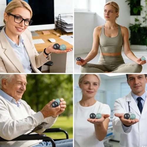 Vista 5 de MAGICLULU Bolas de Baoding sólidas, bolas de masaje para ejercicio de salud chino, bolas de masaje de piedra de mármol, bolas de baoding
