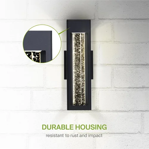 Vista 7 de ASD Lámpara LED de pared de vidrio de burbujas de 14 pulgadas 12 W, 300 lúmenes, 3000 K, 5000 K, 120 V, 3CCT, impermeable, regulable