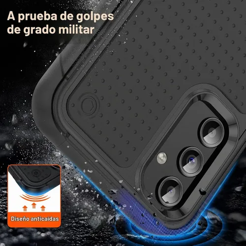 Vista 2 de Funda diseñada para Samsung Galaxy A14 5G, regalo 2 en 1, protección contra caídas de grado militar, resistente a prueba de golpes, para Galaxy A14