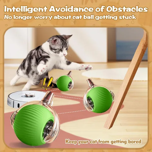 Vista 7 de Pelota interactiva para gatos de interior, bola para mascotas, juguete automático mejorado 2025 para gatos adultos aburridos de interiores, juguete