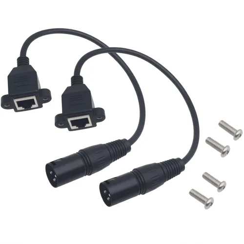 Vista 3 de Cable de extensión de conector de red hembra XLR de 3 pines macho a RJ45 para serie de controladores DMX-CON