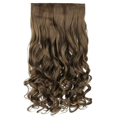 Vista 16 de REECHO Extensiones de cabello rubio, extensiones de una pieza con clip de 20" para mujer, extensiones de cabello sintético suave y natural con ondas