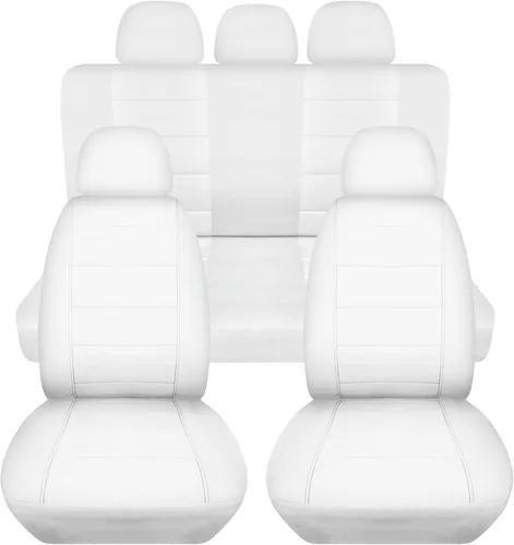 Vista 26 de Totally Covers Fundas de asiento de coche sólidas con 5 fundas (2 delanteras + 3 traseras) para reposacabezas: color negro, ajuste