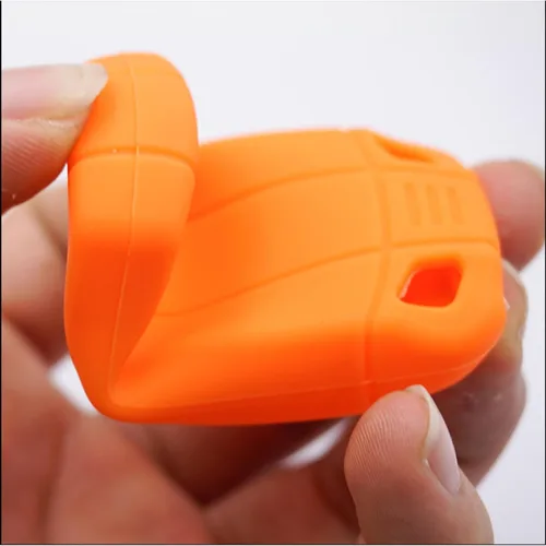 Vista 5 de Funda de llave de coche para SsangYong TIVOLAN ACTYON Kyron Korando Rodius, funda de silicona para llave de coche de 4 botones