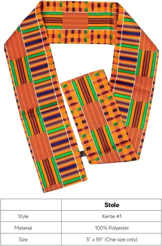 Vista 7 de BufandaEstolaFaja Africana Estampado Kente