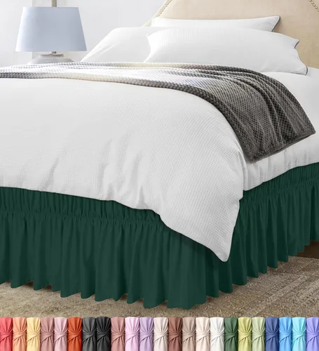 Vista 15 de Utopia Bedding Falda de Cama Elástica Twin - Volante de Fácil Colocación - Falda de Cama de Microfibra con Cinturón Elástico Ajustable Caída