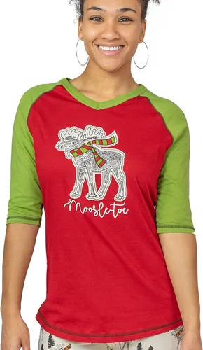 Vista 19 de Lazy One Leggings y camisetas para mujer, pijamas separados, ropa de descanso acogedora para mujer Leggings de pijama para mujer Bear Hug Rosa-Rojo