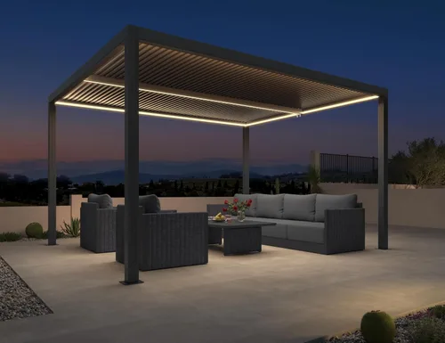 Vista 24 de PURPLE LEAF 94AS - Pérgola pequeña de aluminio compacto de 10 x 12 pies con techo rígido con listones ajustables para patio, cubierta de terraza