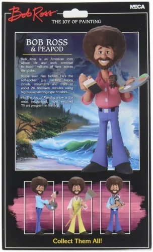 Vista 8 de NECA Bob Ross - Figura de acción a escala de 6 pulgadas - Toony Classics Bob Ross con Peapod