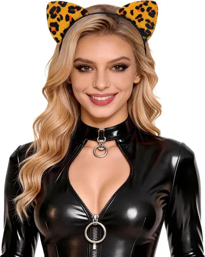 Vista 15 de Bonnie Z. Leonardo Diadema acolchada con orejas de gato A-Negro